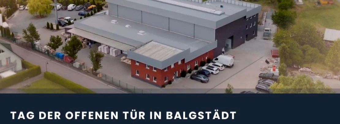 Company building of Günter Schulz GmbH in Balgstädt with the lettering “Open House Day”